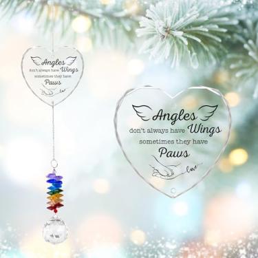 Imagem de GIFTELIX Suncatcher – Enfeites de Natal – Os anjos nem sempre têm asas – Presente memorial de simpatia para cães – Lembrança diária pela perda de cachorro – Criador de arco-íris para amantes de cães