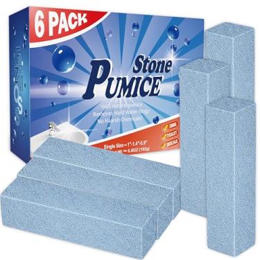 Imagem de FAZMoss Pacote com 6 pedra-pomes para limpeza de vaso sanitário - limpador potente para anéis de água dura, acúmulo de cálcio e manchas - ideal para banheiro, banheiras, pia de cozinha, limpeza de