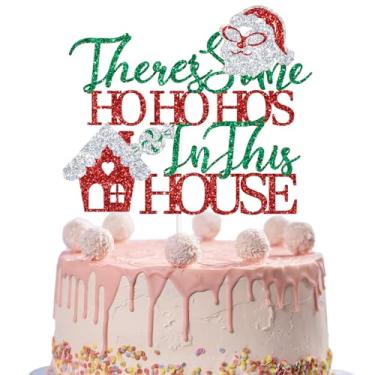 Imagem de There's Some Hohoho's in This House Cake Topper, Winter Merry Xmas Cake Decor, Merry Christmas Holidays Party Decorations