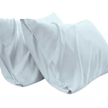 Imagem de TBM fronha extragrande cabe até mesmo nos travesseiros mais fofos, incluindo travesseiros enormes e extra altos, fronha 100% algodão egípcio 600 fios (espuma do mar, King 58 cm L x 108 cm)