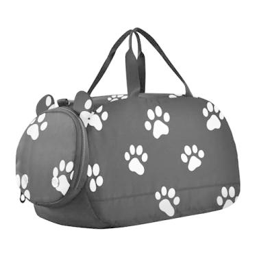 Imagem de Quteprint Bolsa esportiva infantil para meninos e meninas – Bolsa de ginástica 100% poliéster com compartimento separado para sapatos, alça de ombro ajustável, bolsa compacta para viagem e treino