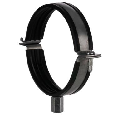 Imagem de TURvent Gancho de tubo de 10 cm - Suporte de montagem de aço galvanizado - Braçadeira de duto com junta de borracha e rosca M8/M10 - Suportes de suporte de metal para sistema HVAC de dutos