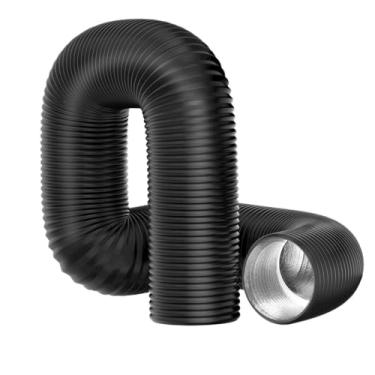Imagem de Duto Flexível 100mm 5 Metros Alumínio Com Pvc Preto Para Ar Condicionado Portátil Coifa Exaustor