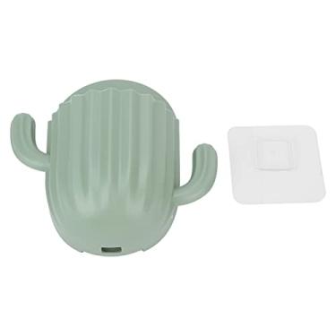 Imagem de Caixa de armazenamento montada na parede, pasta de dente em formato de cacto, pente, organizador, adesivo forte, banheiro, montagem na parede, economiza espaço, material ABS 14,5 (Abacate Verde)