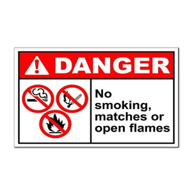 Imagem de Fastasticdeals Placa de imãs de segurança OSHA ANSI No Smoking Matches Or Open Flames Danger - Qtde 2-9 x 12 polegadas