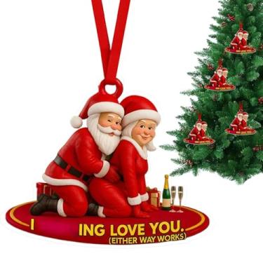 Imagem de Enfeites De Pai Natal Para Árvore De Natal | Decoração De Em Acrílico 2D - Pendentes Decorativos Natalícios - Para Sala Quarto Escritório Parede Lareira Peitoril Porta Da Frente Jardim