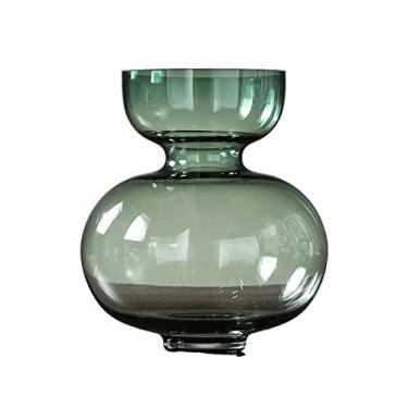 Imagem de Vaso para decoração de vidro 10,2 polegadas grande Tsparent flor ArgementModern Creative Home Decor Flor sala de estar quarto mesa de jantar ornamento flor s decorativo (Cor: D) Decoração de casa (Cor