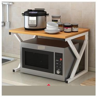 Imagem de HHHJQFAAT Suporte para microondas, forno, micro-ondas, torradeira, suporte de forno de micro-ondas, suporte de cozinha para prateleira de armazenamento, suporte de impressora (B)