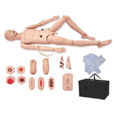 Imagem de Simulador de cuidados com o paciente para treinamento de enfermagem Manequim multifuncional para cuidados com o paciente, com módulos intercambiáveis para genitais e úlceras de pressão para