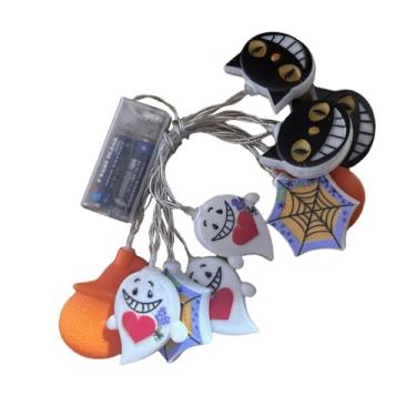 Imagem de Luzes de corda de decoração de Halloween | Luzes de fadas de Halloween à prova d'água, iluminação festiva à prova de intempéries para pátio, quintal, jardim, varanda, cerca, árvore, deck gramado