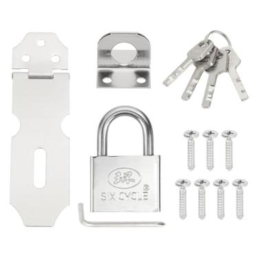 Imagem de PATIKIL 1 ferrolho de cadeado de aço inoxidável, ferrolho de trava de 4,3 polegadas, trava deslizante para porta, fecho de segurança com trava única prata e parafusos para armário, jardim, quintal