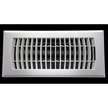 Imagem de Grade de suprimento de ar HVAC para registro de piso de 30,5 cm x 10 cm - Estrutura rígida resistente - Tampa de duto de ventilação de plástico nunca enferruja - branca