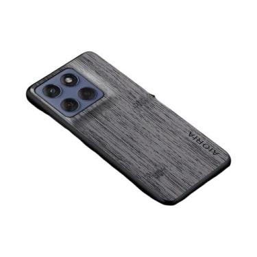 Imagem de Capa De Telefone De Luxo Em Couro Com Padrão De Madeira De Bambu Para 