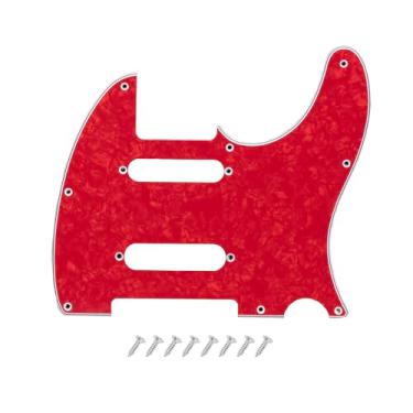Imagem de DIAO79NI Pro 8 furos SS Guitar Tele Pickguard para guitarra elétrica EUA/México Fender Deluxe Nashville Telecaster, Red Pearl, 4ply.