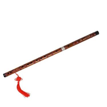 Imagem de Flauta de bambu de madeira estilo chinês E chave flauta adequada para iniciantes praticarem instrumentos tradicionais