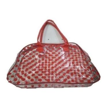 Imagem de Bolsa Malinha De Viagem Ou Praia Transparente Com Bolinha - oem