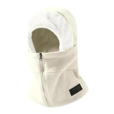 Imagem de menolana Balaclava de inverno, máscara térmica para esqui, máscara facial à prova de vento, macia, mantém o rosto aquecido, proteção para o pescoço para, Branco