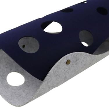 Imagem de Naroote Brinquedo Dobrável Durável do Tubo do Túnel Gato de Feltro Apropriado para Gatos de Todas As Estações Material: Poliéster (Cinza e Azul Escuro)