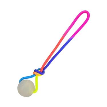 Imagem de Ｂｅｓｇａ Bola de adestramento para cães com corda, ferramenta de exercício e recompensa, borracha que brilha no escuro, brinquedo para cães para jogar, pegar e, 5cm