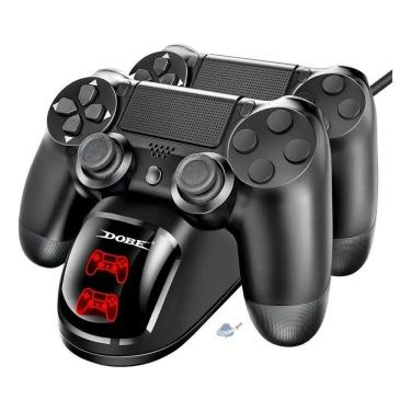 Imagem de 2X Base Carregador Dobe Ps4 Slin /Pro Cor Preto Duplo Dock C