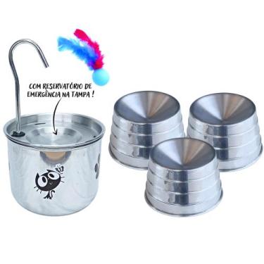 Imagem de Bebedouro para Gato 3 Comedouros Ergonômico - DM SOLUÇÕES