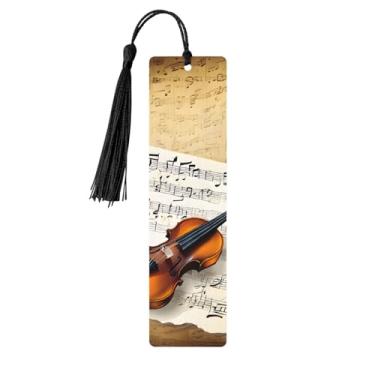 Imagem de Marcadores de página de madeira personalizados com estampa de borboleta e violoncelo, acessórios exclusivos para homens e mulheres, atendem a todas as necessidades dos amantes de livros