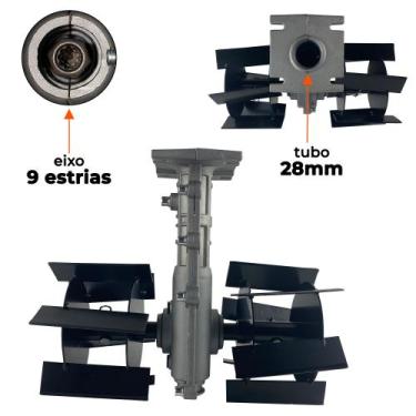 Imagem de Enxada Inchada Rotativa Capinadeira 28mm 9 Estrias para Roçadeira a Ga