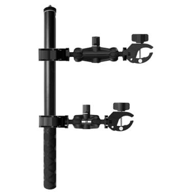 Imagem de Kit de montagem de câmera de motocicleta para Insta360 - Suporte de guidão giratório de 360° resistente com braçadeira antifurto, bastão de selfie extensível de liga de alumínio (36,5 cm a 148 cm