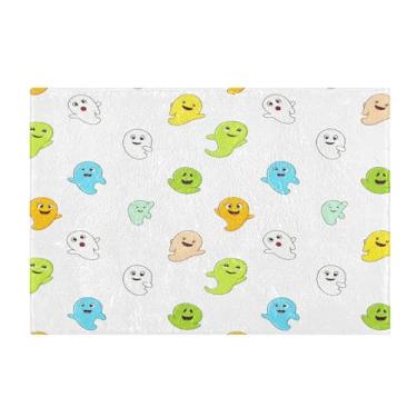 Imagem de Burbuja Tapete de banho com desenho animado Boo, tapete de banheiro absorvente extra macio com suporte antiderrapante para banheiro, banheira, chuveiro, 41 x 61 cm