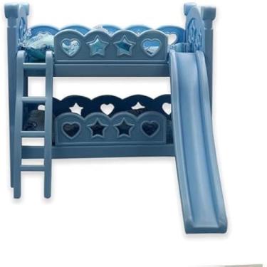 Imagem de Berco de brinquedo com escorregador para bebes, estrutura de plastico resistente, duravel