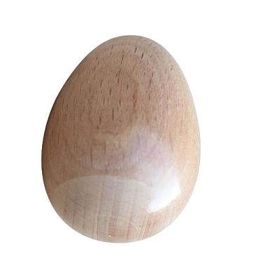 Imagem de aqxreight Ovo de Areia de Madeira Maracas Chocalhos Shaker Martelo de Areia Brinquedo Instrumento de Percussão Manual Brinquedo Musical Faia Sem Pintura Podem Eles São Livre e Criativa Páscoa de (#1)