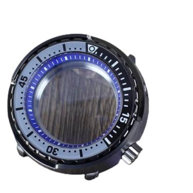 Imagem de FEIYASHI 47 mm 316L aço inoxidável safira impermeável atum diver caixa para relógio NH35 NH34 NH36 38 movimento, Anel capítulo azul 1, Caixa de relógio de luxo