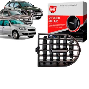 Imagem de NAT Difusor de Ar Fiat Palio Adv 2013-2020, Siena EL 2013-2016 e Strada 2013-2020 - Botão Grafite Central Esquerdo