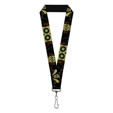 Imagem de Buckle-Down Cordão de fivela unissex adulto – Chaveiro Sugar Skulls, multicolorido, padrão EUA