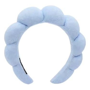 Imagem de Tiara Nuvem para Skincare, Design de Nuvem, Tecido Macio e Elástico, Uso Diário, Maquiagem e Limpeza Facial