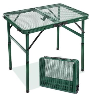 Imagem de Mesa dobrável E EASTSTORM Fácil de armazenar, portátil e compacta para piquenique, churrasqueira, acampamento ao ar livre, jardim, pátio, jantar, churrasco, festa, mercado, 0,6 m (pequena, verde)