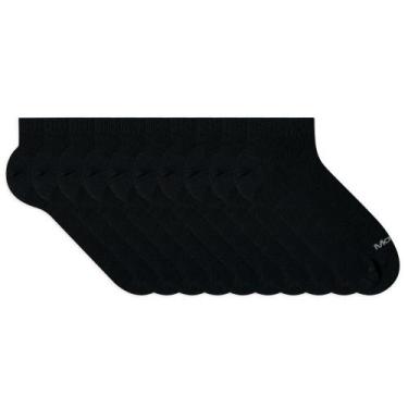 Imagem de Kit 10 Pares Meia Mash Algodão Esportiva, Preto, 34-38