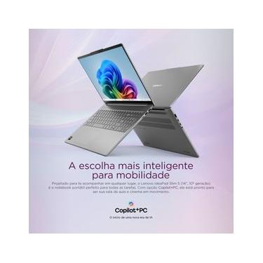 Imagem de Notebook Lenovo 14” Ideapad Slim 5 83NJ0002BR Windows 11 AMD Ryzen AI 5 330 16GB RAM e 512GB SSD Luna Gray