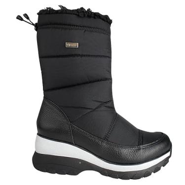 Imagem de Bota Llao Couro Impermeável com Ajuste Peluciada Lã Pelinhos (Preto, BR, Adulto, Numérico, 33)