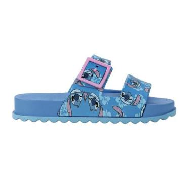 Imagem de Chinelo Slide Stitch Para Meninas Infantil Summer Grendene Cor:AzulTam