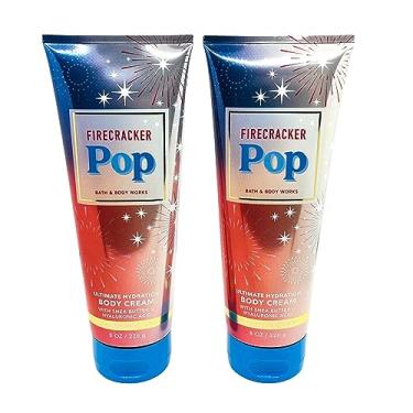 Imagem de Bath & Body Works Creme Corporal De Hidratação Máxima (Firecracker Pop), 8 Onças (Pacote Com 2)