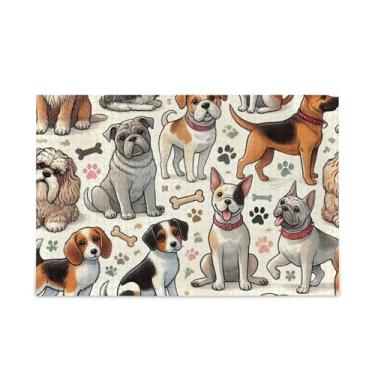 Imagem de Quebra-cabeça de 500 peças, quebra-cabeça de cachorro com ossos e patas, resistente 2 mm, peças engraçadas para adultos, 52 cm C x 37,8 cm L