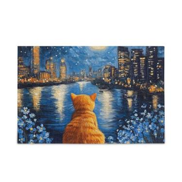 Imagem de Quebra-cabeça de madeira e papel fofo de gato laranja com bolsa de armazenamento de 1000 peças