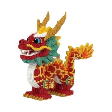 Imagem de Conjunto De Blocos De Montar 3D Dragão Auspicioso 11267 Peças Quebra-C