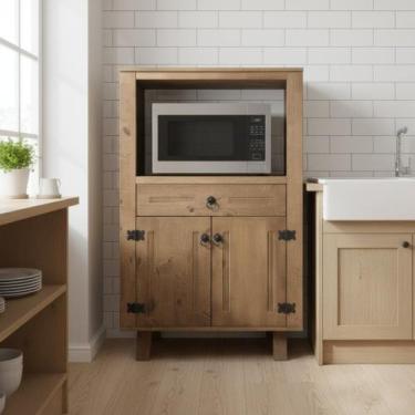 Imagem de Balcão Forno Rústico Torre Quente Madeira Tratada 74cm Carvalho - Dkad