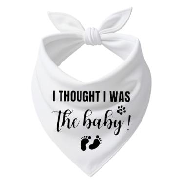 Imagem de Bandana de anúncio de gravidez para cães, cachecol para cães pequenos, grandes, médios, adereços de foto de revelação de gênero, bandana de cachorro para amantes de animais de estimação I Thought I