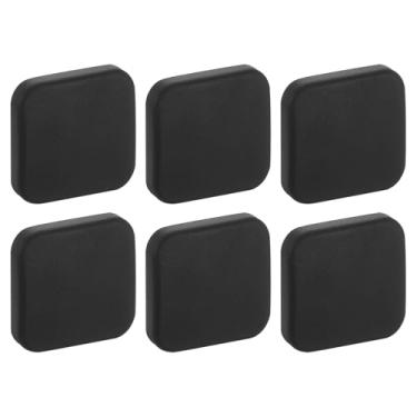 Imagem de Protetor de parede de batente de porta, 6 peças amortecedores de maçaneta de porta de silicone macio, protetor de maçaneta autoadesivo quadrado para escritório em casa, preto