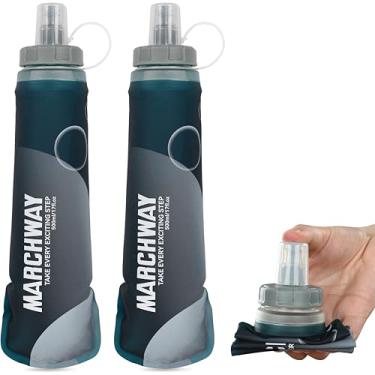 Imagem de MARCHWAY Frasco de hidratação macia com boca larga, garrafa de água dobrável de TPU de 300 ml/500 ml, à prova de vazamento, portátil e flexível para corrida, caminhada, ciclismo, escalada, academia
