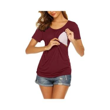 Imagem de Camisetas De Amamentação Para Gestantes, Camiseta De Cor Sólida Para O