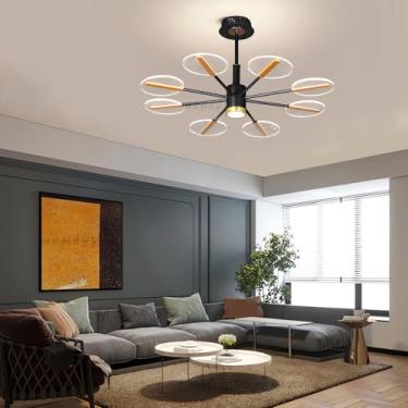 Imagem de Luminária de teto LED moderna para sala de estar com controle remoto, dimerização inteligente, alto brilho, luz acrílica de 120 W, para quarto e sala de jantar, iluminação de teto embutida (